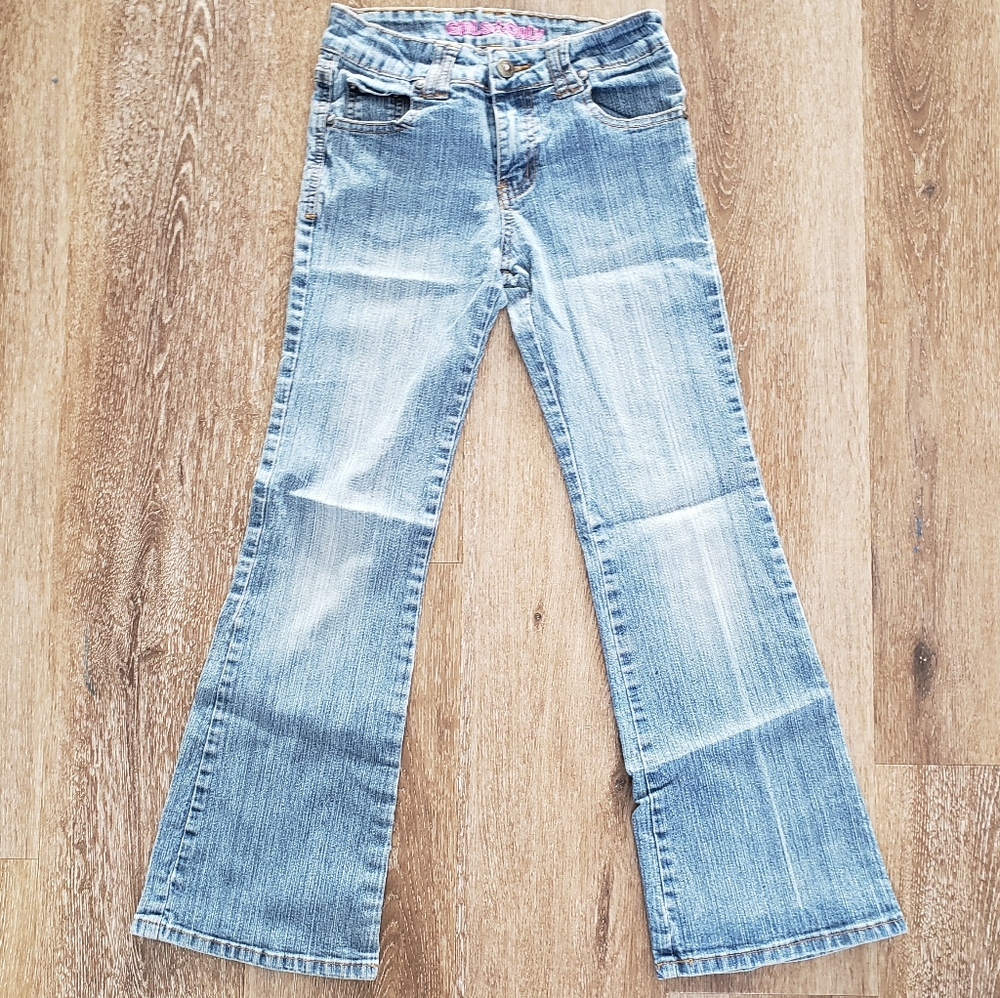 Girls Only Y2K Light Wash Denim Flare Stretch Jeans, Size 12